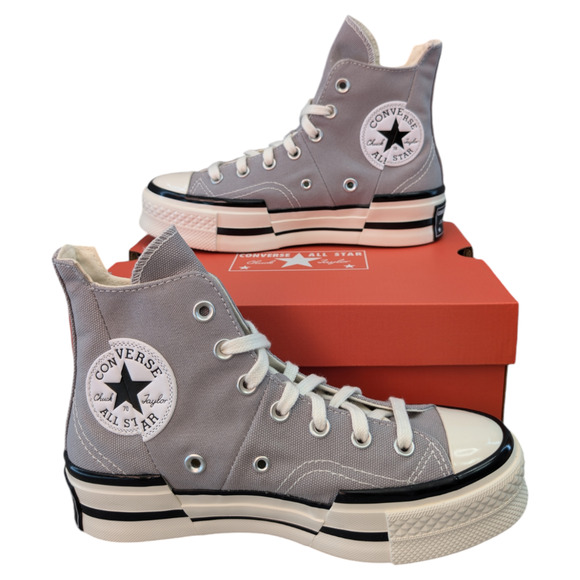 Converse Chuck 70 Plus Totally Neutral Egret Black Platform Sneaker Womens 7.5 - Picture 10 of 10